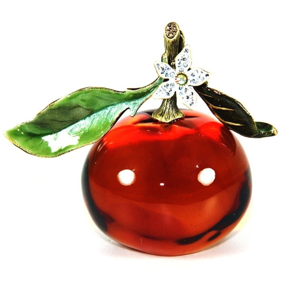 JAY STRONGWATER ORANGE CRYSTAL CLEMENTINE OBJET FLORA & FAUNA NEW $550.00 USA